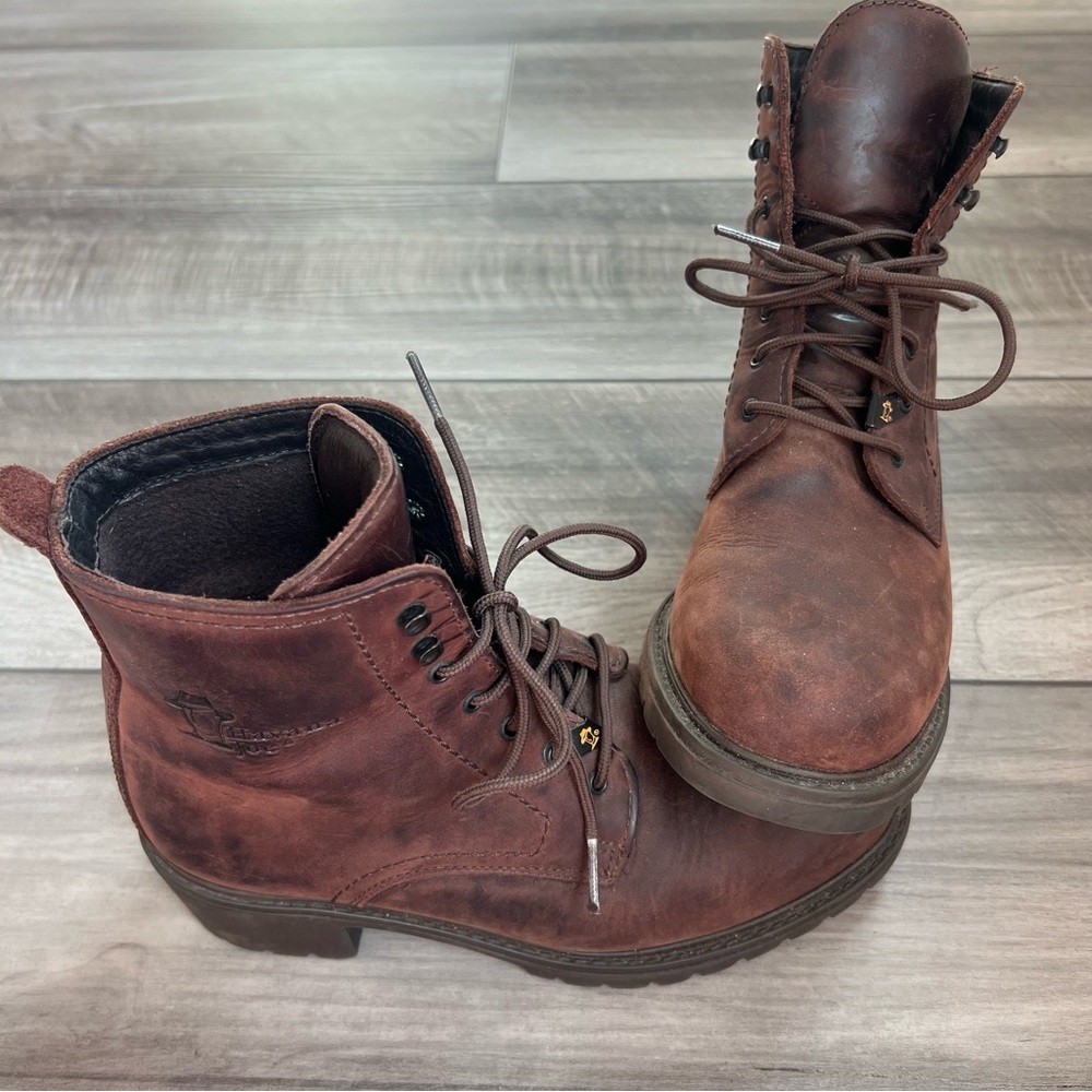 Havana Joe Women's Brown Lace-Up Leather Ankle Boots 7.5/38